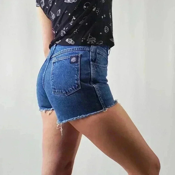 Vintage 90s Giorgio Sant'Angelo Cutoff Denim Mom Jean Shorts - 8 - Picture 3 of 5